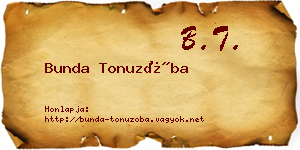 Bunda Tonuzóba névjegykártya
